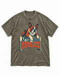 After Hours Athlete Boston Terrier Washed Tee in Army Green, flat lay product photo