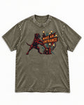 Boxer Make an Entrance Washed Tee in Army Green, flat lay product photo
