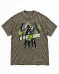 Pitbull We Are Not Our Rumors Swirling Voices Graphic Washed Tee in Army Green, flat lay product photo