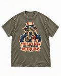 Pitbull You Have Been Selected for Better Ideas Uncle Sam Graphic Washed Tee in Army Green, flat lay product photo