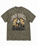 Pitbull Underdogs City Monument Graphic Washed Tee in Army Green, flat lay product photo
