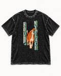 Vintage Beagle Hold My Place Washed Tee in Black, flat lay product photo