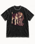Beagle Read The Drop Washed Tee in Black, flat lay product photo