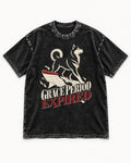 Husky Grace Period Expired Torn Calendar Graphic Washed Tee in Black, flat lay product photo