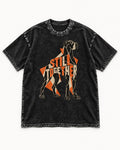 Great Dane Still Together Geometric Mosaic Graphic Washed Tee in Black, flat lay product photo