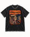 Monday Found Me Beagle Scream Scene Washed Tee in Black, flat lay product photo