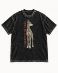 Doberman Edge of Elegance Height Chart Graphic Washed Tee in Black, flat lay product photo