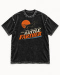 German Shorthaired Pointer A Little Farther Sunset Steps Graphic Washed Tee in Black, flat lay product photo
