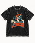 After Hours Athlete Boston Terrier Washed Tee in Black, flat lay product photo