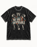 Pitbull No One Is Disposable Three Dogs Graphic Washed Tee in Black, flat lay product photo