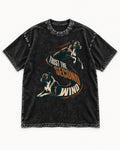 Trust the Second Wind Boxer Motion Graphic Washed Tee in Black, flat lay product photo