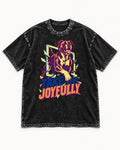 Take Up Joyfully Boxer Breakthrough Graphic Washed Tee in Black, flat lay product photo