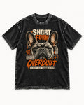 Frenchie Short Form Overbuilt Utility Club Poster Graphic Washed Tee in Black, flat lay product photo