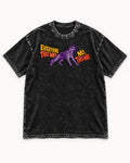 German Shepherd Dog Everyone This Way No This Way Direction Graphic Washed Tee in Black, flat lay product photo