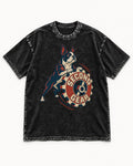Second Gear Boston Terrier Graphic Washed Tee in Black, flat lay product photo
