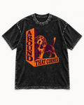 Beagle Around That Corner Graphic Washed Tee in Black, flat lay product photo
