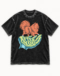 Pomeranian After You Helping Hand Graphic Washed Tee in Black, flat lay product photo
