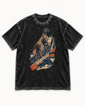 Above the Ordinary Boxer Aviation Graphic Washed Tee in Black, flat lay product photo