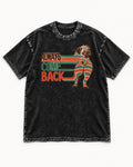 Pug Always Come Back Striped Body Graphic Washed Tee in Black, flat lay product photo
