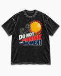 Shih Tzu Do Not Shrink the Moment Sun Graphic Washed Tee in Black, flat lay product photo
