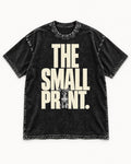 Chihuahua The Small Print Typographic Portrait Washed Tee in Black, flat lay product photo