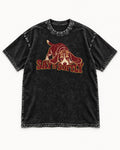 Beagle Say It Softly Washed Tee in Black, flat lay product photo