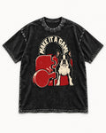 Boston Terrier Make It a Game Washed Tee in Black, flat lay product photo