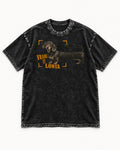 Dachshund Frame It Lower Viewfinder Graphic Washed Tee in Black, flat lay product photo