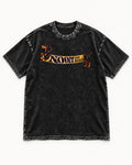 Dachshund Noon Can Stretch Sign Graphic Washed Tee in Black, flat lay product photo