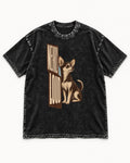 Chihuahua Never Loud Washed Tee in Black, flat lay product photo