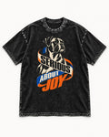 Boxer Serious About Joy Washed Tee in Black, flat lay product photo