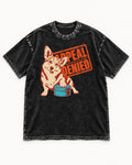 Corgi Appeal Denied Treat Tin Washed Tee in Black, flat lay product photo