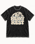 English Bulldog Heavy Rest Graphic Washed Tee in Black, flat lay product photo