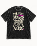 The Edit Remains Alive Boxer Washed Tee in Black, flat lay product photo