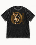 Chihuahua Only the Small Washed Tee in Black, flat lay product photo