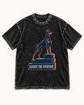 Doberman Elevate the Everyday Podium Graphic Washed Tee in Black, flat lay product photo