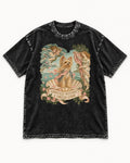 Yorkshire Terrier Arrived Without a Dress Code Venus Graphic Washed Tee in Black, flat lay product photo