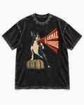 Animal Farmhouse Boston Terrier Washed Tee in Black, flat lay product photo