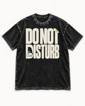 Frenchie Do Not Disturb Hidden Sleeping Graphic Washed Tee in Black, flat lay product photo
