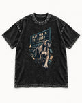 Last Train to Glory Boxer Washed Tee in Black, flat lay product photo