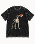 Great Dane Inspecting Hanging Lamp Graphic Washed Tee in Black, flat lay product photo