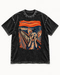 Monday Found Me Chihuahua Scream Path Washed Tee in Black, flat lay product photo