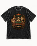 Shih Tzu Good Friends Bad Hands Poker Night Graphic Washed Tee in Black, flat lay product photo