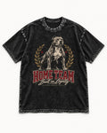 Pitbull Home Team Loyalty Crest Graphic Washed Tee in Black, flat lay product photo