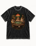 Pitbull Good Friends Bad Hands Poker Night Graphic Washed Tee in Black, flat lay product photo