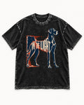 Great Dane In the Light Industrial Frame Graphic Washed Tee in Black, flat lay product photo