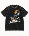 Lead Without Leaving Perspective German Shepherd Dog Graphic Washed Tee in Black, flat lay product photo