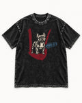 Frenchie Approved As Is Check Mark Graphic Washed Tee in Black, flat lay product photo