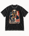 German Shepherd Dog I Want You to Bring Better Energy Poster Washed Tee in Black, flat lay product photo