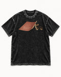 Corgi The Little Support Paper Graphic Washed Tee in Black, flat lay product photo
